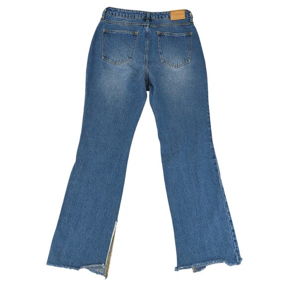 Avec Les Filles Distressed High-rise Jeans Boot Cut Women's 29 Rigid Split Hem - Picture 2 of 8